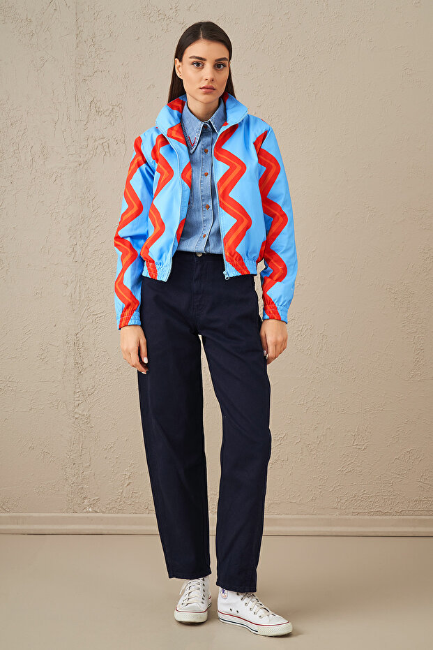 7129 موديل سترة زرقاء عمودية - 2