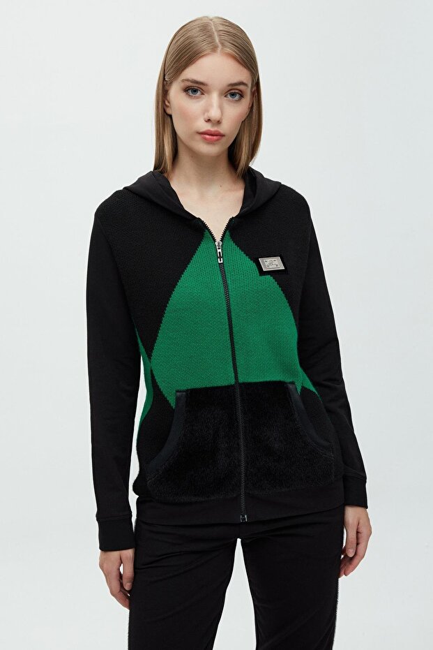 Yeşil Baklavalı Mont - 2