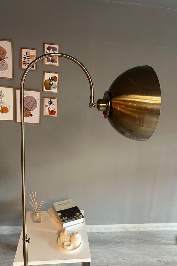 Eskitme Lambader Hareketli Ufo Başlık Modern Dekoratif Metal Oturma Çalışma Odası Zemin Lambası - 7