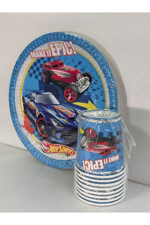 Hotwheels 8'li Kağıt Tabak Bardak Seti - 1