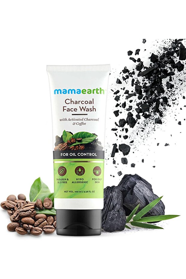 Charcoal Face Wash with Coffee Extracts for Deep Cleansing and Exfoliating