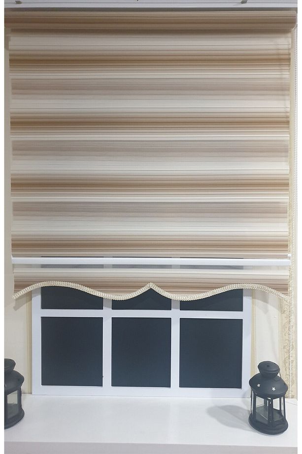 Zebra Stor Plise Renk Geçişli Açık Kahve Etek Dilimli KT-483 - 5