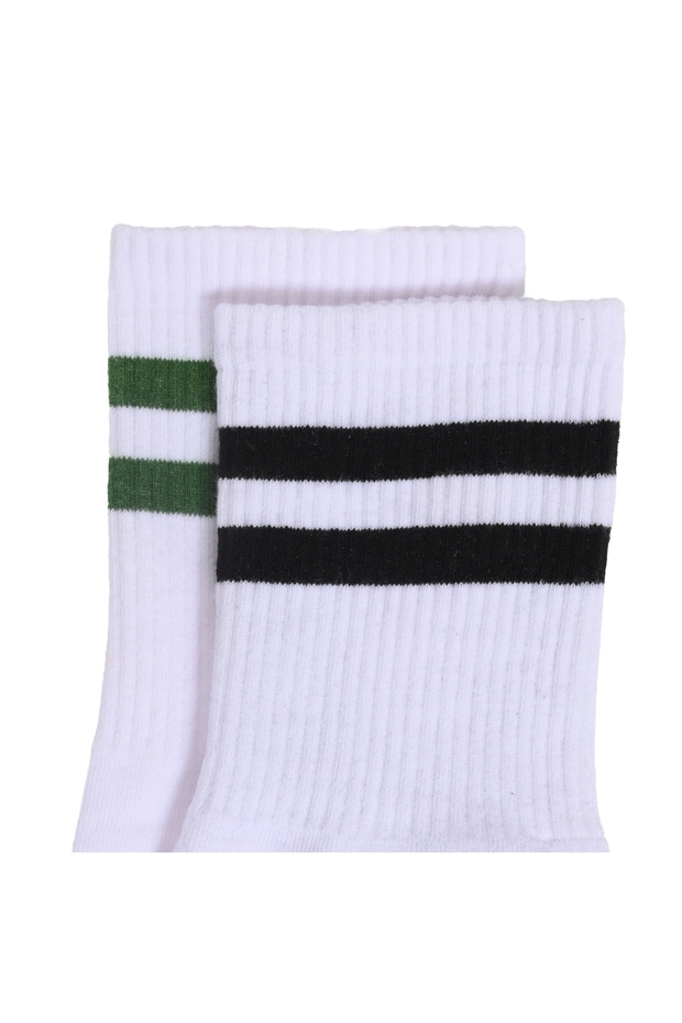 Rayas Unisex Çok Renkli Günlük Stil 2'li Çorap 24KA03-YSL/KHVE - 2