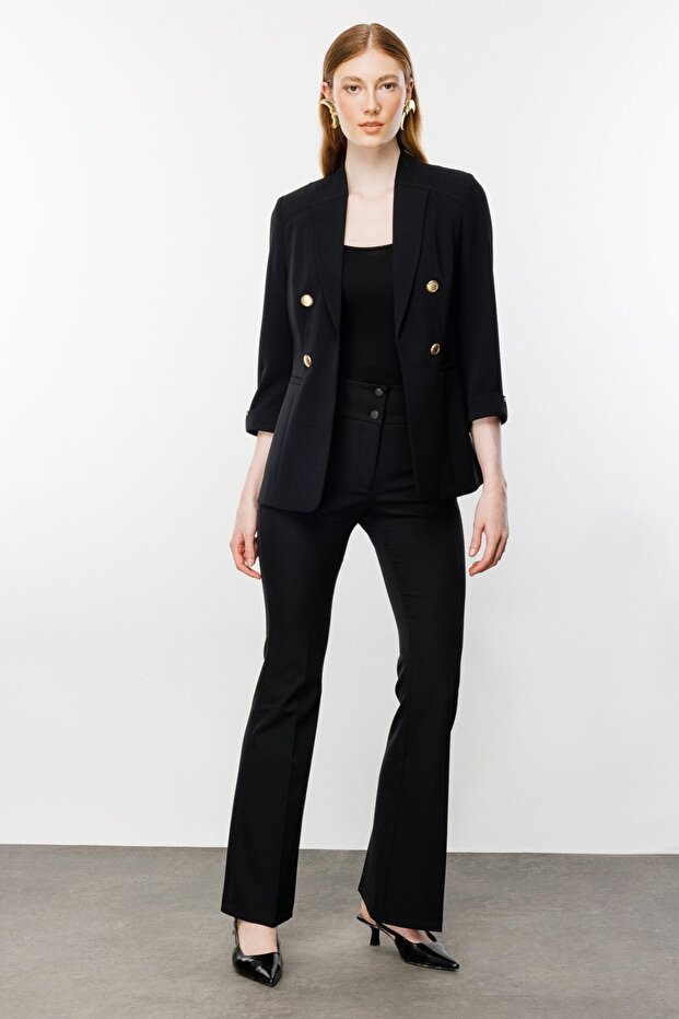 Çizgi Cep Duble Kol Ceket - 3