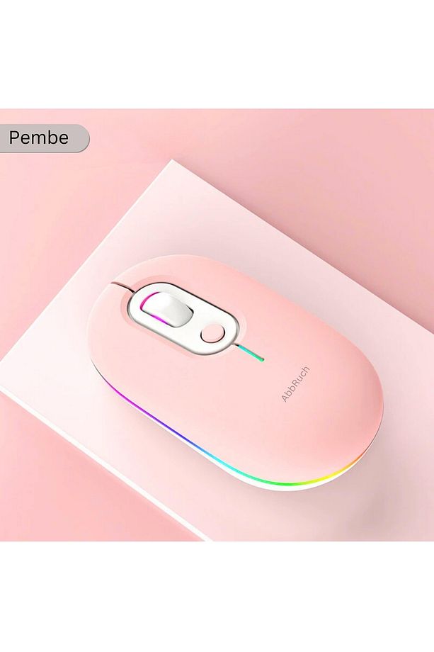 Kablosuz Mouse Bluetooth Wireless  Çift Mod'lu USB 2.4g Şarj Edilebilir 800/1200/1600dpi Rgb Fare - 1