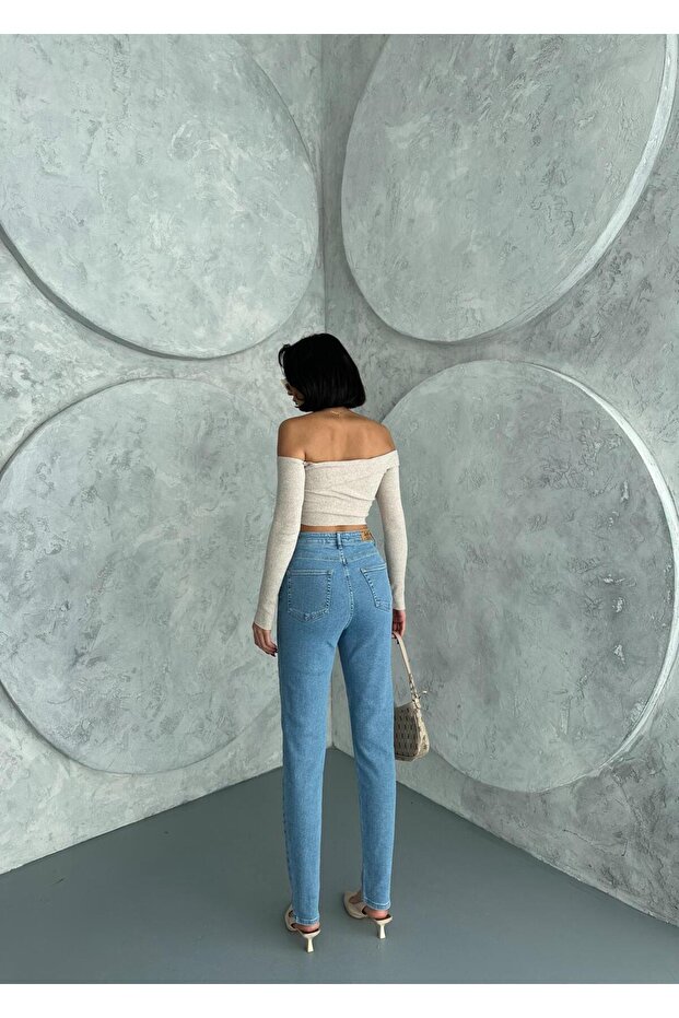 Ice Blue ZEO Basic Lycra Mom Jeans - 6