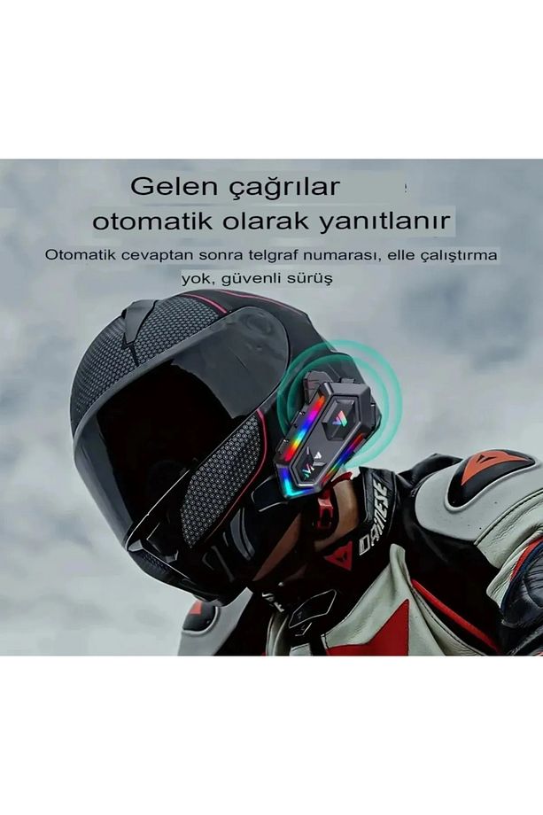 Kask Interkom Bluetooth Kask Mikrofon Kulaklık Stereo Motorsiklet Kulaklık - 7
