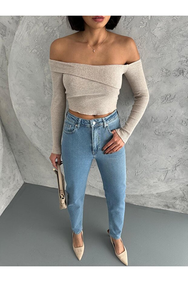 Ice Blue ZEO Basic Lycra Mom Jeans - 1