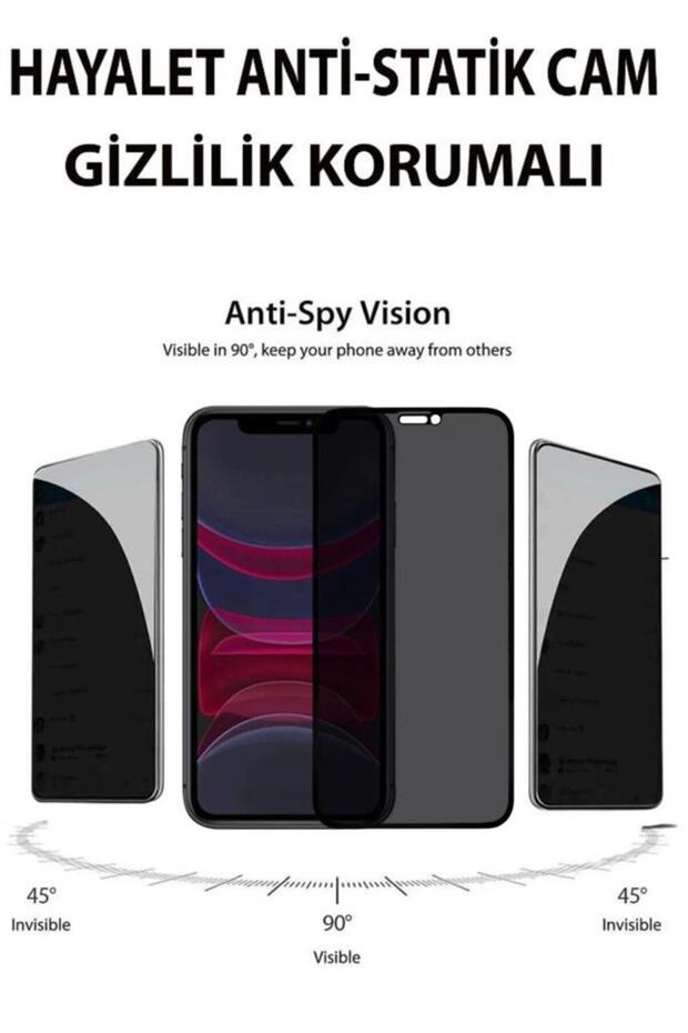 واقي شاشة زجاجي متوافق مع هاتف iPhone 11 Ghost مضاد للكهرباء الساكنة وحماية الخصوصية