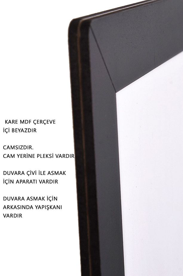 6 Adet 10x10 Çerçeve - Siyah Çerçeve - Mdf Kare Çerçeve - Çoklu Foto Çerçeve Seti - 6