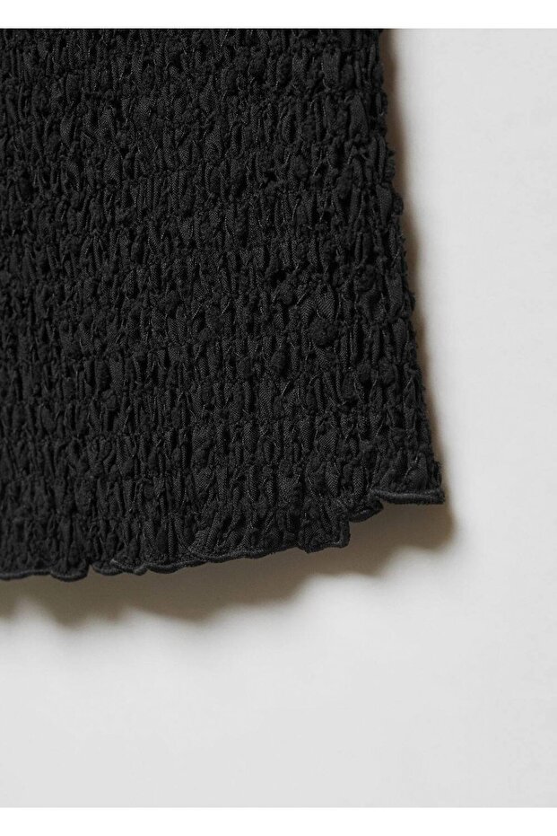 Geraffte, strukturierte Bluse - 5