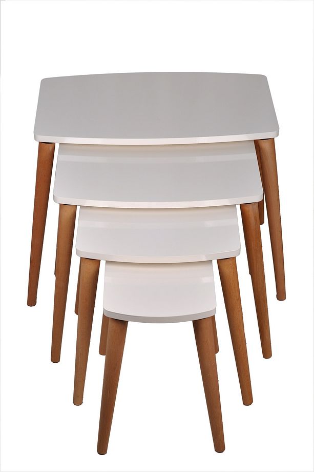 4'lü Mdf Ahşap Zigon Sehpa Bohem Tarz - 3