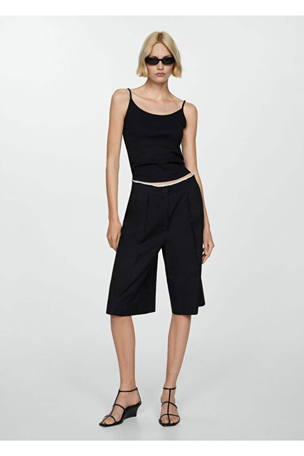 Askılı triko bluz - 2