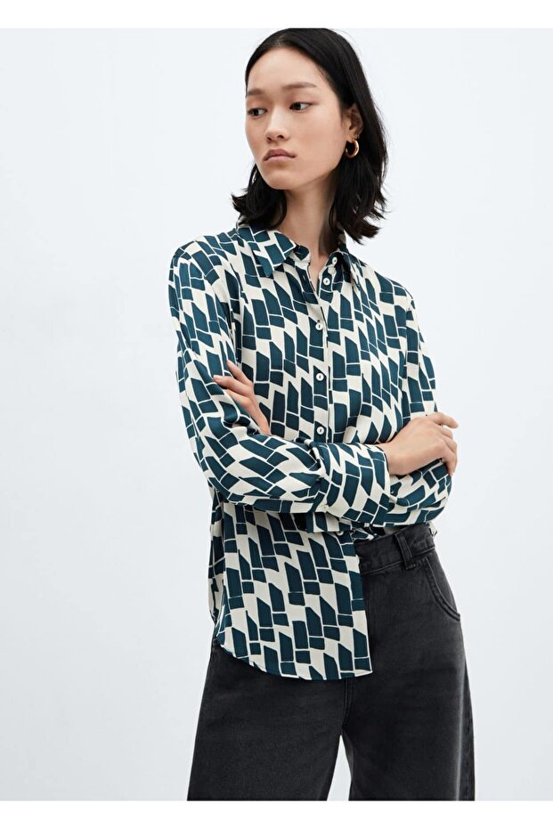 Saten dökümlü gömlek - 1