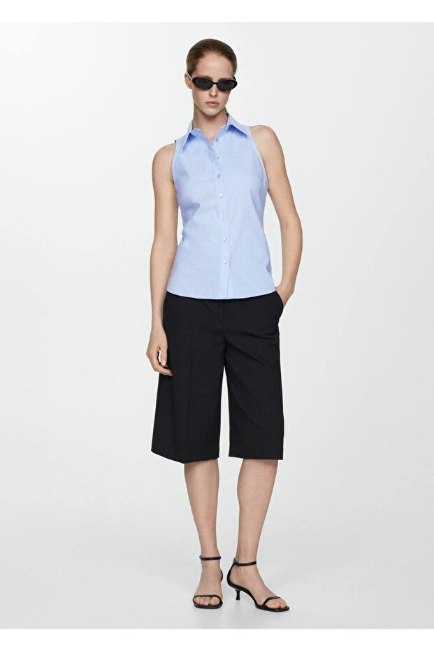 Çizgili kolsuz gömlek - 2