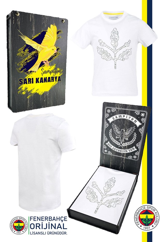 Original Palamut Logo Crew Neck Children's T-Shirt with Gift Wooden Box