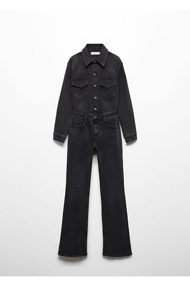 Uzun denim tulum - 3