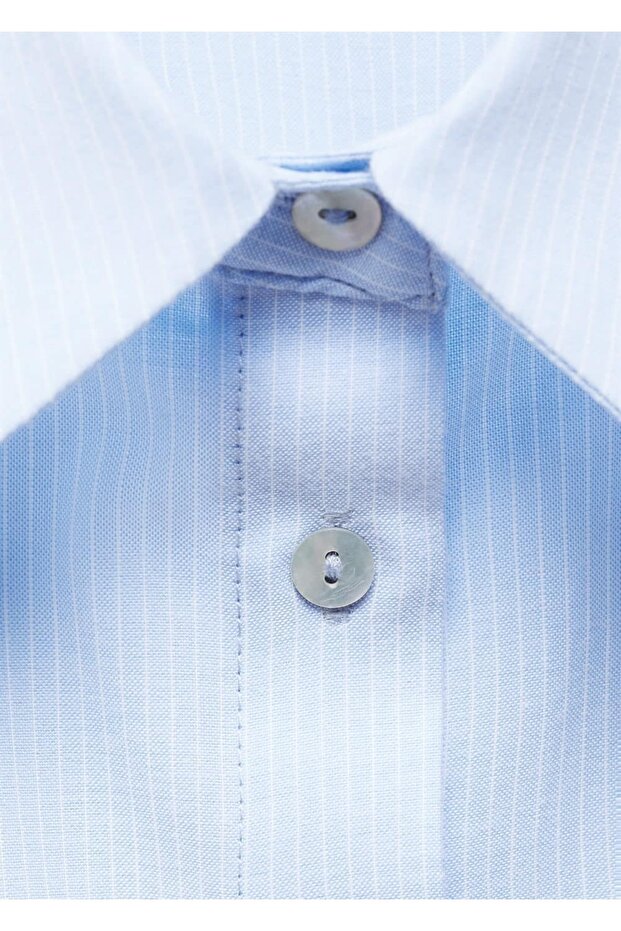 Çizgili kolsuz gömlek - 8