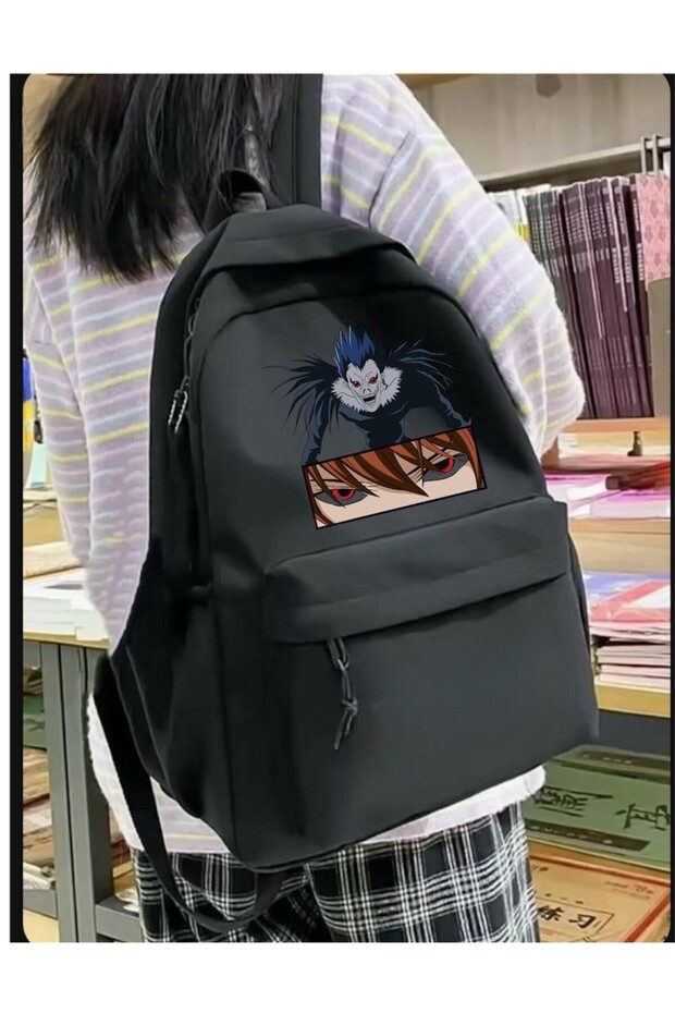 حقيبة ظهر مطبوعة من Death Note Şinigami مع حجرة للزجاجة