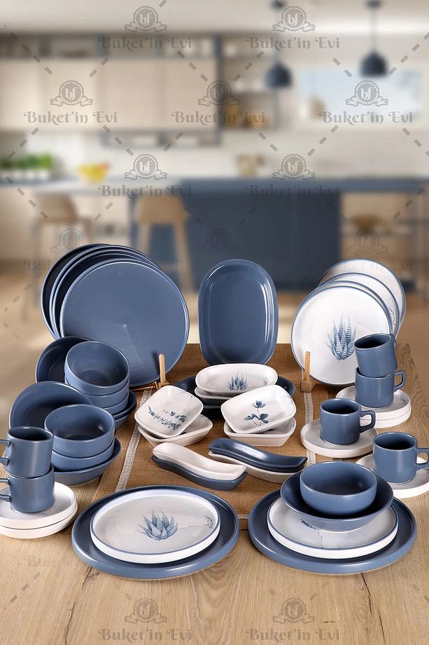 Blue Magic Kaktüs 6 Kişilik 48 Parça Yemek Ve Kahvaltı Seti - 1