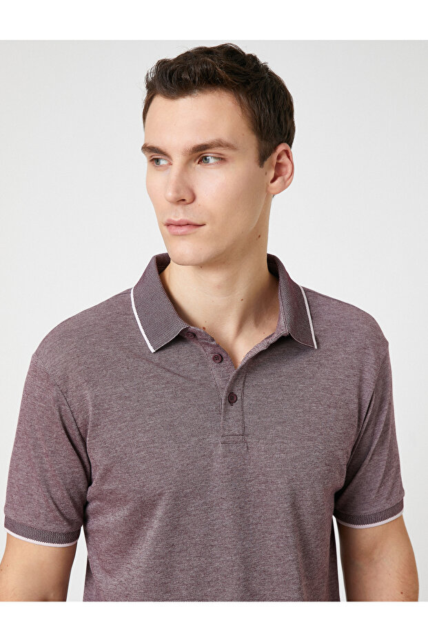 Polo Neck T-Shirt Button Detailed Slim Fit