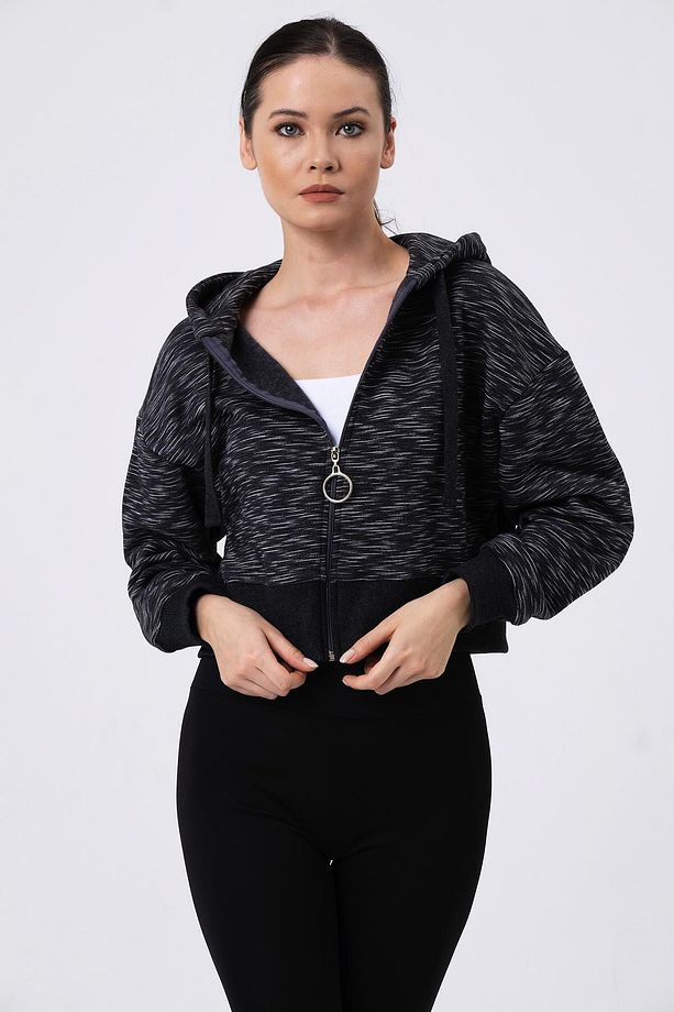 Kapüşonlu Crop Hırka (B21-36300) - 1