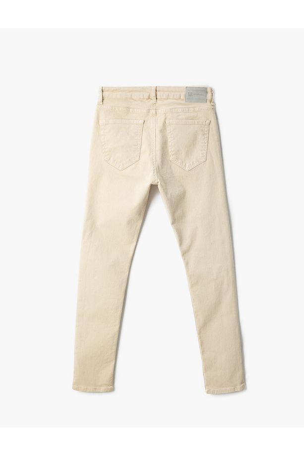 Basic Gabardin Pantolon 5 Cep Düğme Detaylı - 2