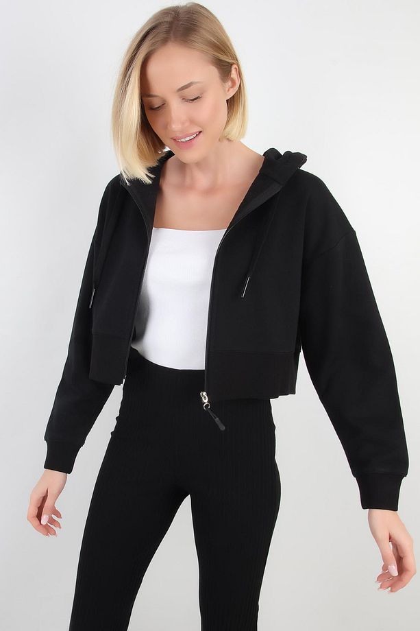 Kapüşonlu Crop Hırka (B21-36300) - 3