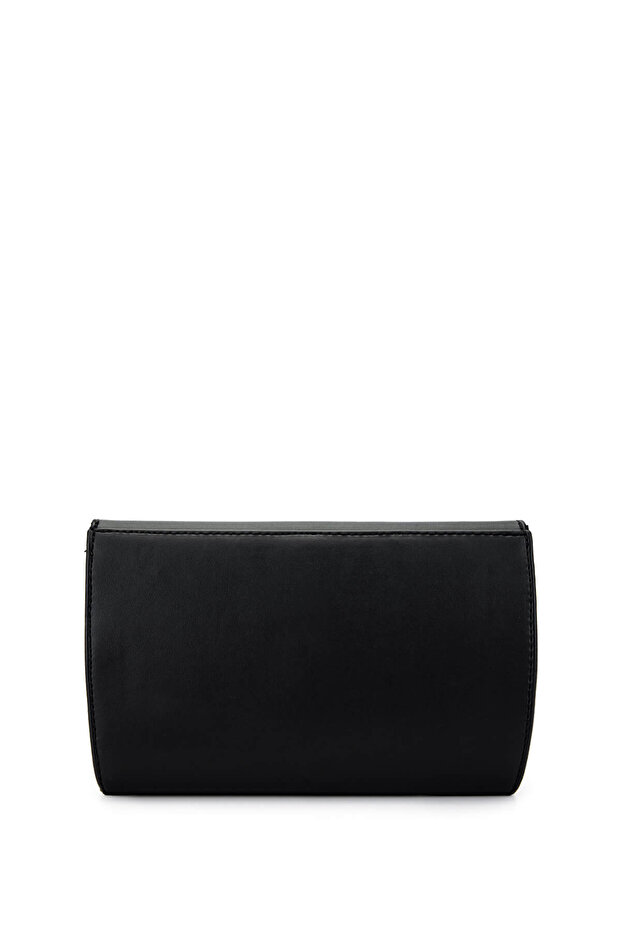 Kadın Vegan Siyah Postacı Çanta - 4