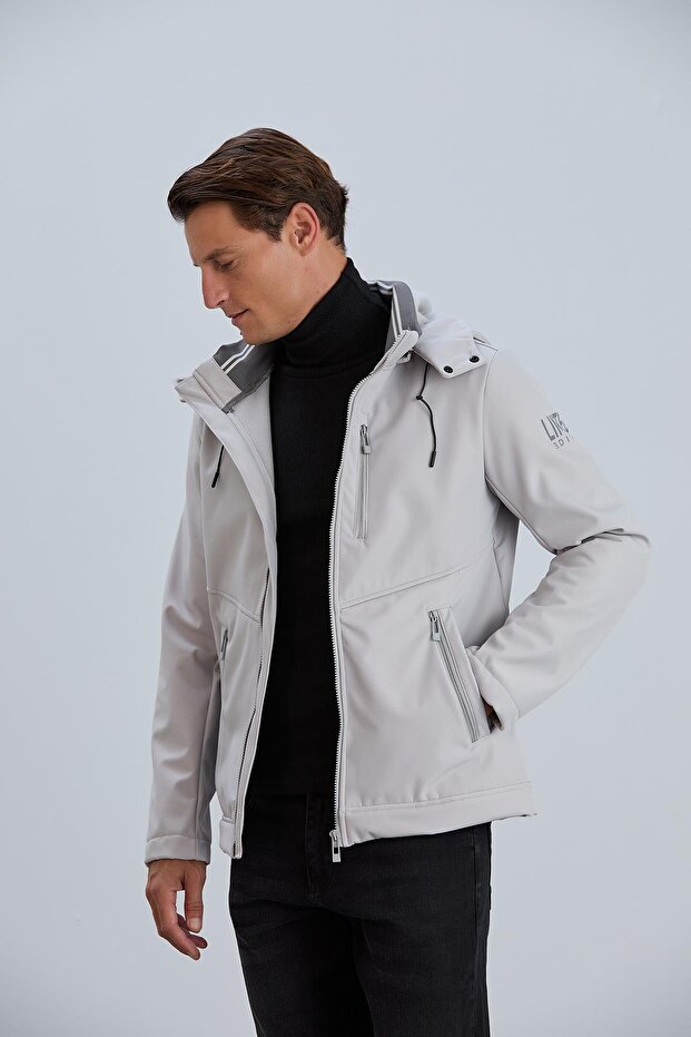 Kapüşonlu Erkek Softshell Mont - 1