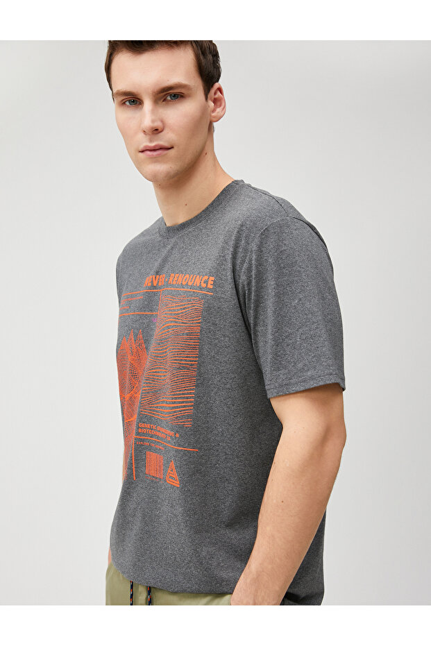 Geometric Printed T-Shirt Crew Neck Short Sleeve