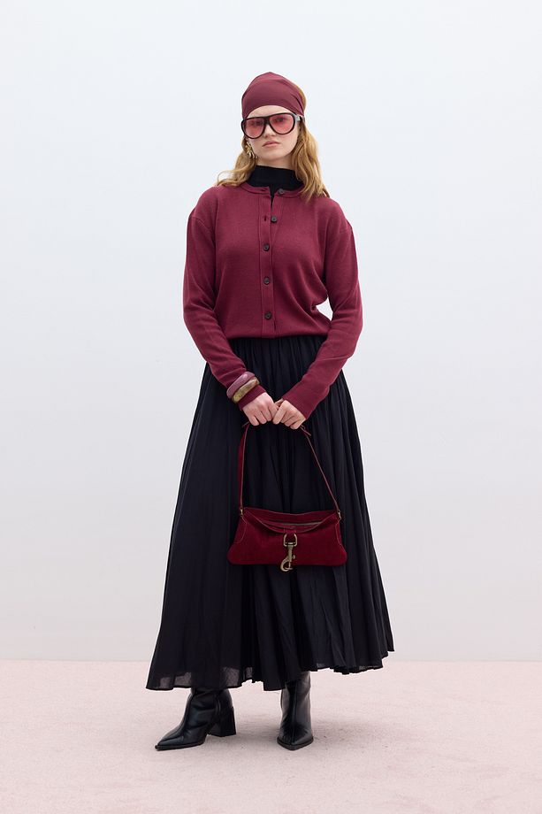 YUMUŞAK DOKULU TRİKO HIRKA BORDO - 2