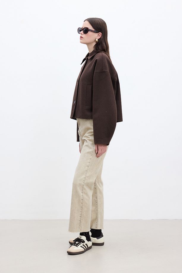 STRAIGHT YÜKSEK BEL DENİM PANTOLON CAMEL - 2