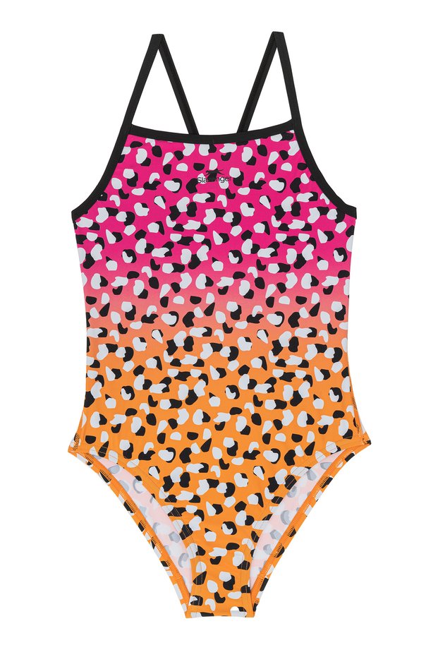 Thin Strap Jn43 Girls' Swimsuit Red / Black