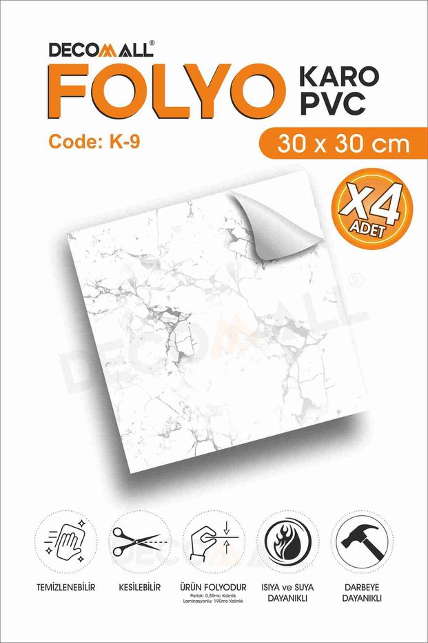 K-9 Tile Foil Self Adhesive Floor Tiles Bathroom Wall Covering Water Resistant 30X30Cm