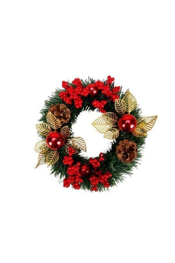 Yılbaşı Kapı Süsü Kapı Çelengi 24 Cm - 6
