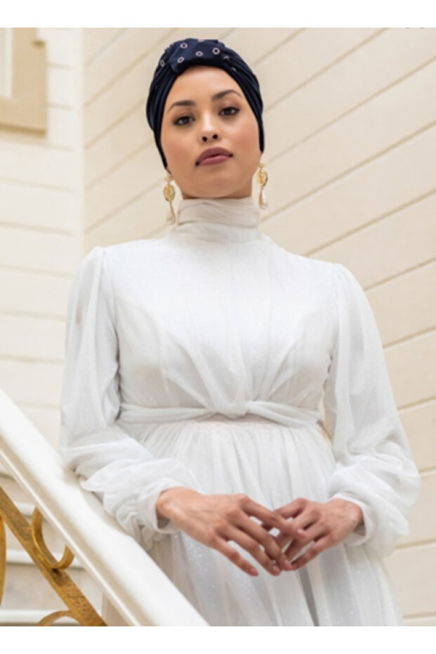 Sandy Kuşgözü Tasarım Bone - Lacivert - 4