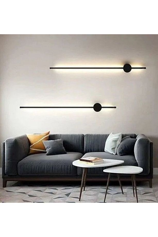Pilli Led Aplik Dekoratif Led Aydınlatma 70cm Günışığı 2  Adet Duvar Aplik - 2