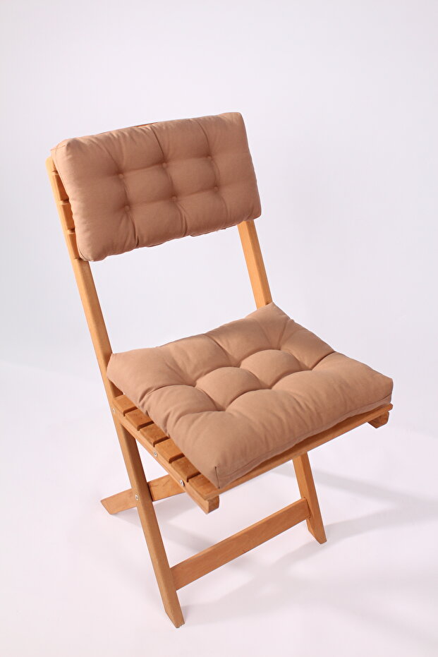 Luxury Bistro Kitchen Garden Chair Cushion with Backrest Brown (Cushion and Back Cushion)