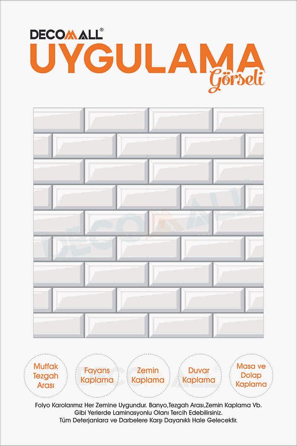 CodeK-6 Kendinden Yapışkanlı FOLYO KARO Suya Dayanıklı Mutfak Banyo Zemin Kaplama 30x30 Cm(4 ADET) - 3