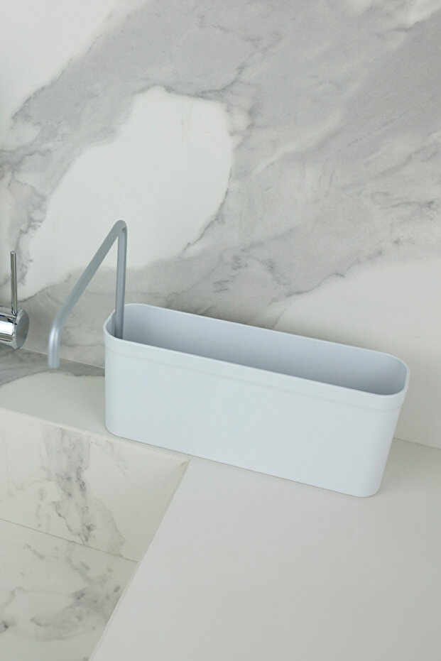 Kitchen Liquid Detergent/Sponge Holder Box-White - 2