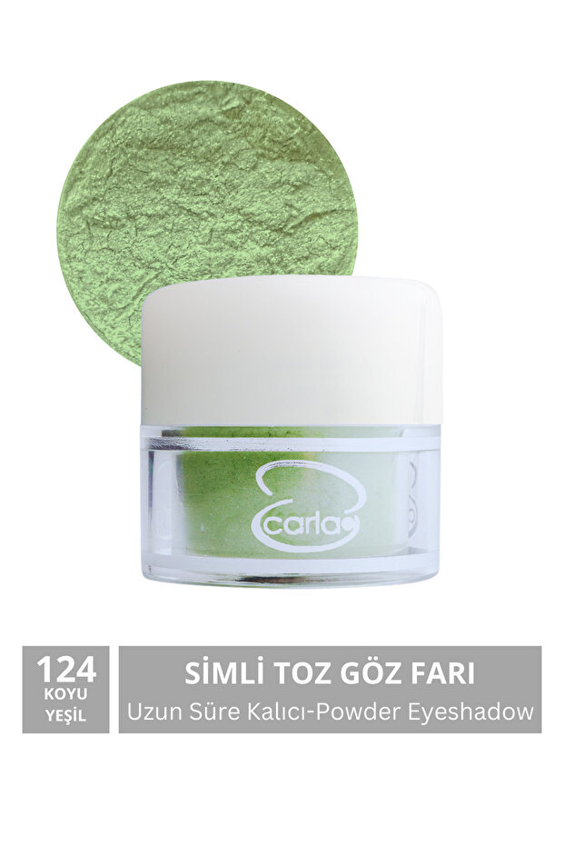 Long-Lasting Shimmering Dark Green Powder Eyeshadow 2.5 g No:124