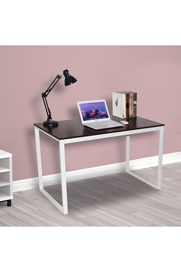 Metal Frame Wooden Rectangular Compact Computer Desk - 3