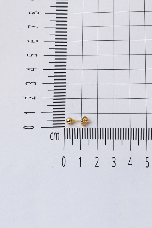 Mini Top Altın Küpe - 4