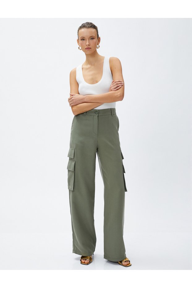 Cargo Pants Wide Leg Modal Blend