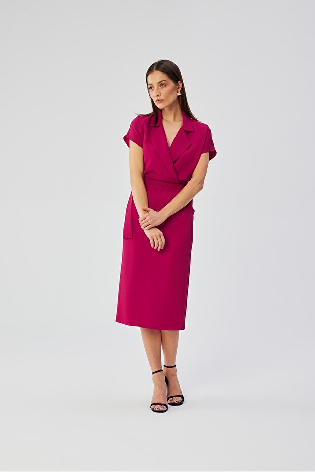 Rochie midi cu guler - 1