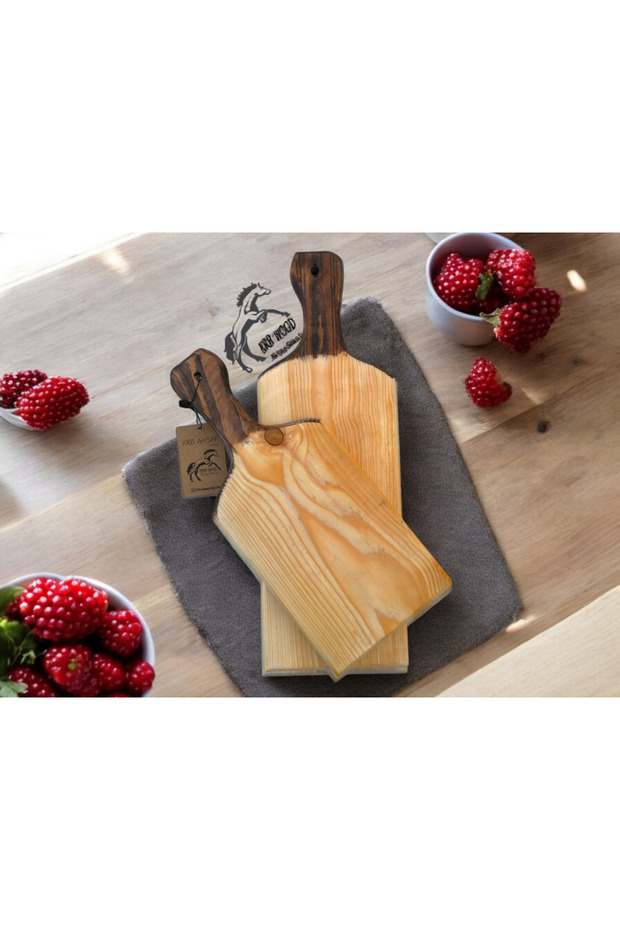 2 Pieces of Decorative Wooden Presenter - Cutting and Chopping Board