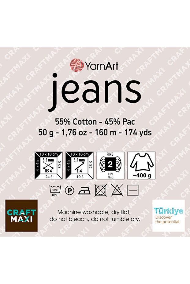 Jeans Hand Knitting Thread 01 White Knitting Thread - 2