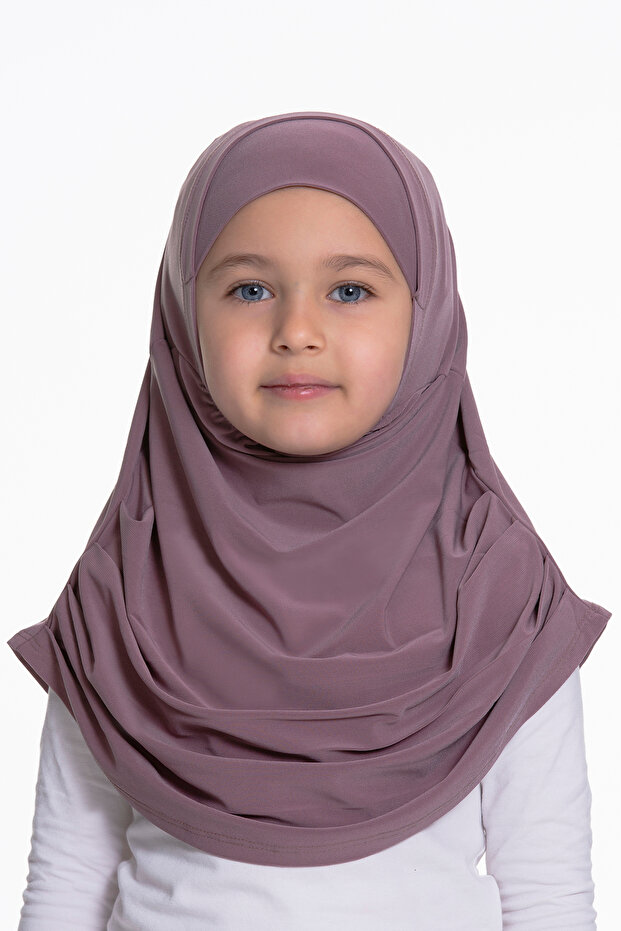 Mink Practical Ready-Made Children's Hijab Bonnet Sandy Fabric Self Bonnet 78_10