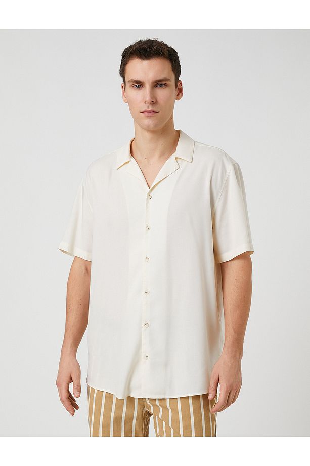 Basic Gömlek Kısa Kollu Devrik Yaka Ecovero® Viscose - 3